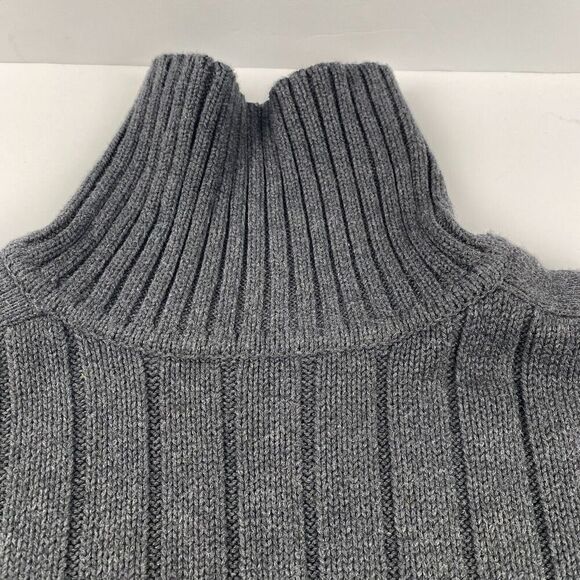 Nordstrom Vintage Men's  Sweater Dark Gray Size L Cotton PURE STUFF‎ Mock Neck - Picture 9 of 11